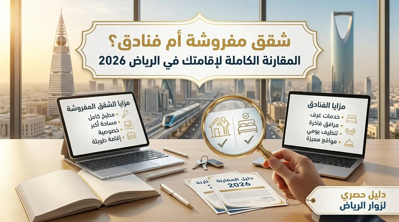 فرق شقة مفروشة وفندق الرياض